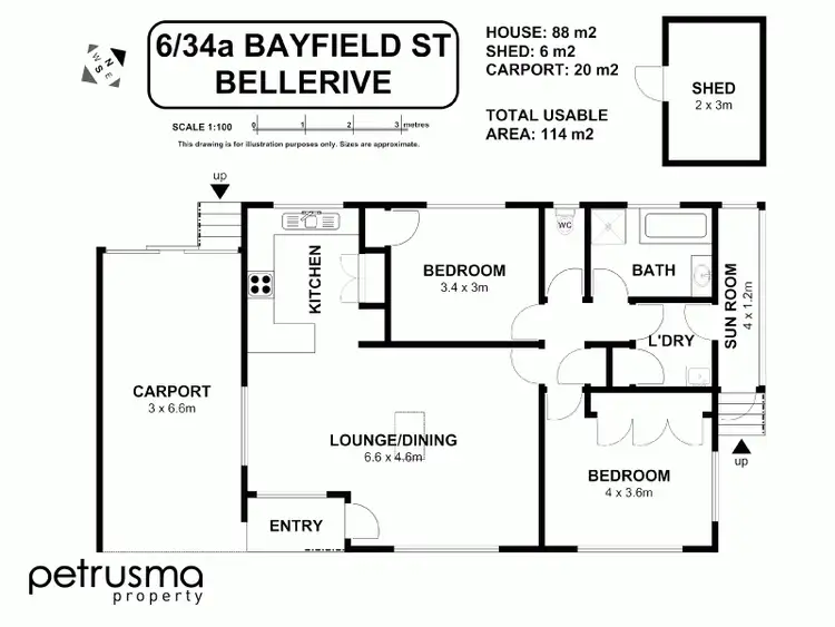 Floorplan of Homely unit listing, 6/34A Bayfield Street, Bellerive TAS 7018