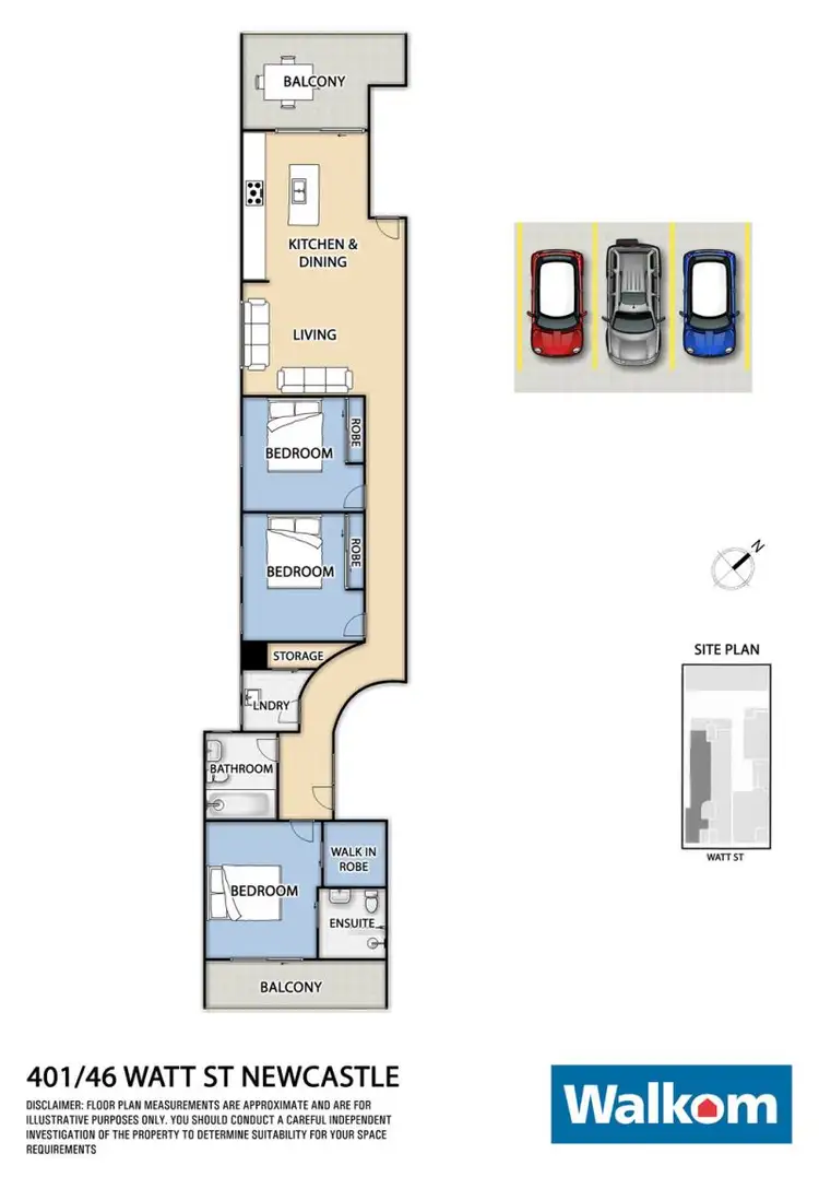 Floorplan of Homely apartment listing, 401/46 Watt Street, Newcastle NSW 2300