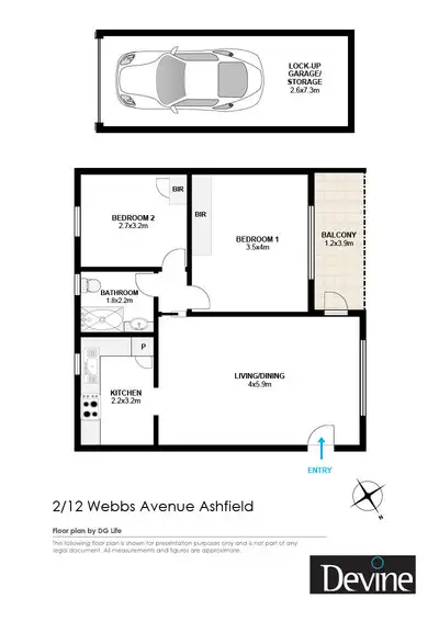 Floorplan of Homely apartment listing, 2/12 Webbs Avenue, Ashfield NSW 2131