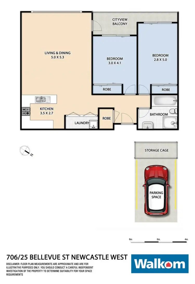 Floorplan of Homely unit listing, 706/25 Bellevue Street, Newcastle West NSW 2302