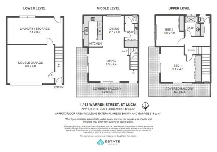 Floorplan of Homely unit listing, 1/63 Warren Street, St Lucia QLD 4067