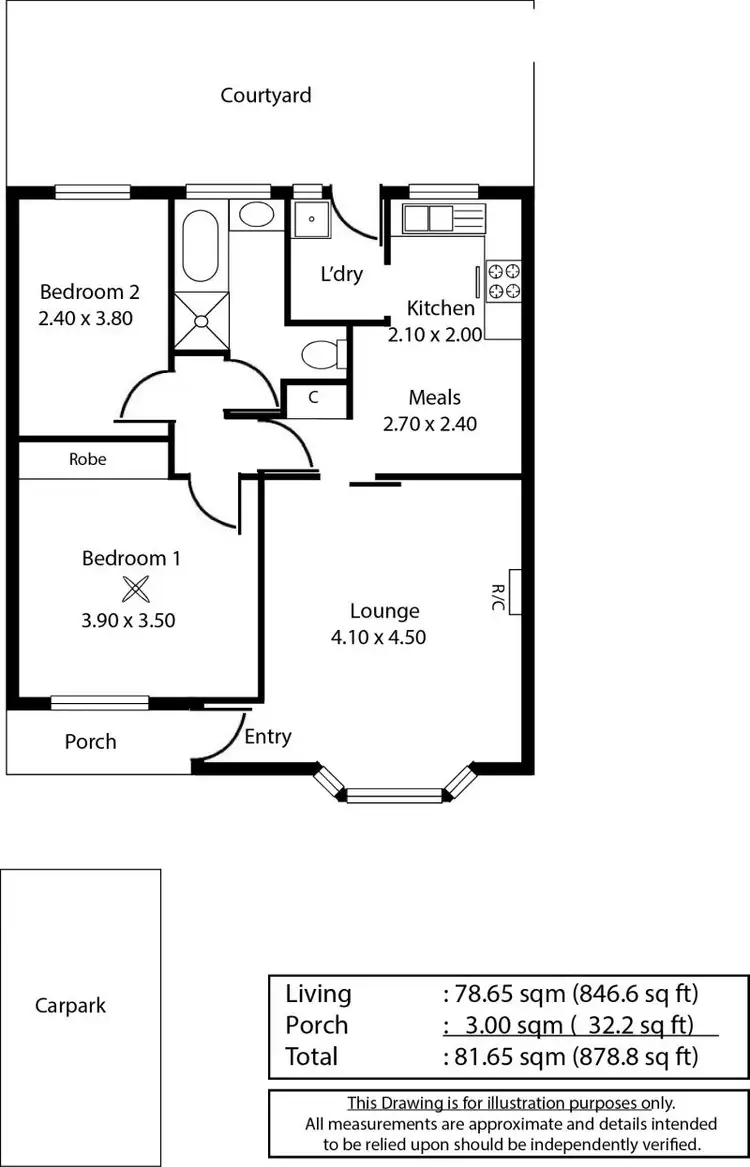 Floorplan of Homely unit listing, 2/117 Allinga Ave, Glenunga SA 5064