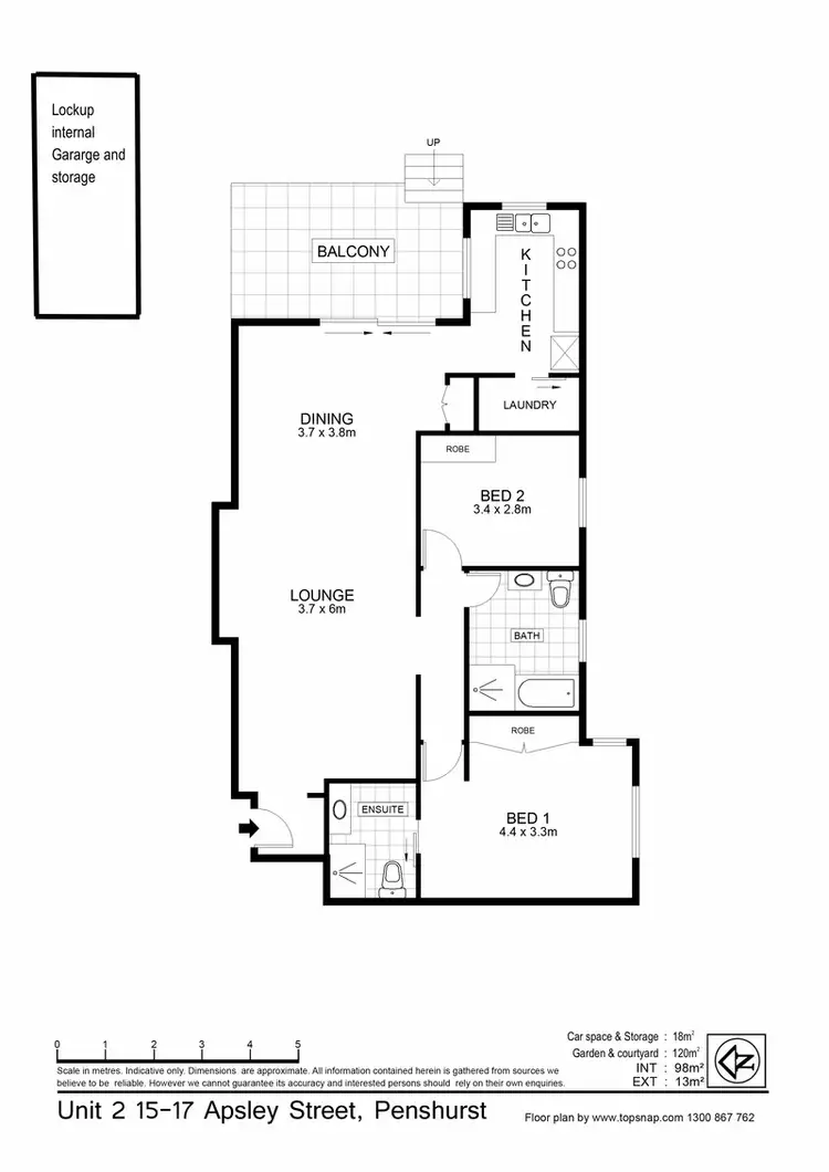 Floorplan of Homely unit listing, 2/15-17 Apsley Street, Penshurst NSW 2222