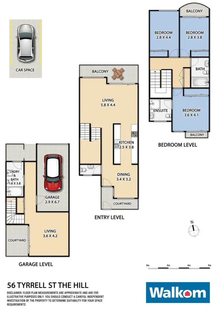 Floorplan of Homely townhouse listing, 56 Tyrrell Street, The Hill NSW 2300