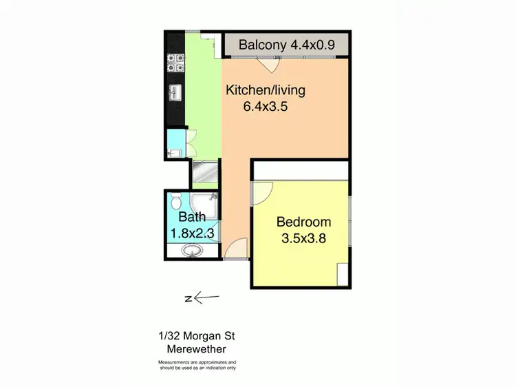 Floorplan of Homely unit listing, 1/32 Morgan Street, Merewether NSW 2291