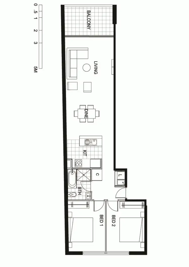 Floorplan of Homely apartment listing, 701/9 Watt Street, Newcastle NSW 2300