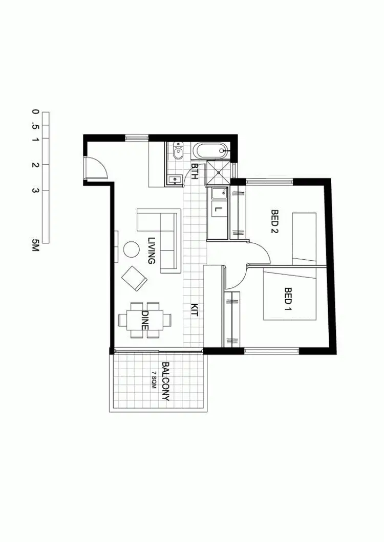 Floorplan of Homely apartment listing, 706/9 Watt Street, Newcastle NSW 2300