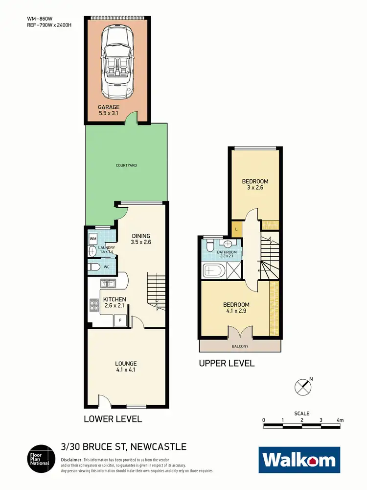Floorplan of Homely townhouse listing, 3/30 Bruce Street, Cooks Hill NSW 2300