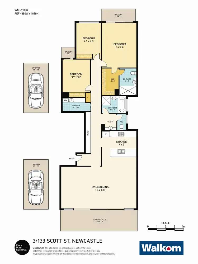Floorplan of Homely apartment listing, 3/133 Scott Street, Newcastle NSW 2300