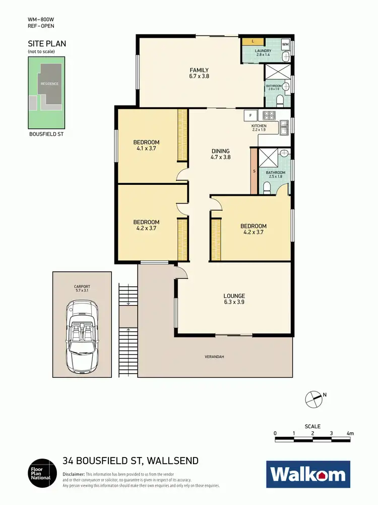Floorplan of Homely house listing, 34 Bousfield Street, Wallsend NSW 2287