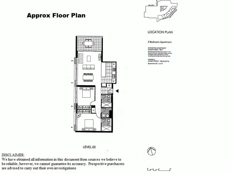 Floorplan of Homely apartment listing, 2/3 King Street, Newcastle NSW 2300