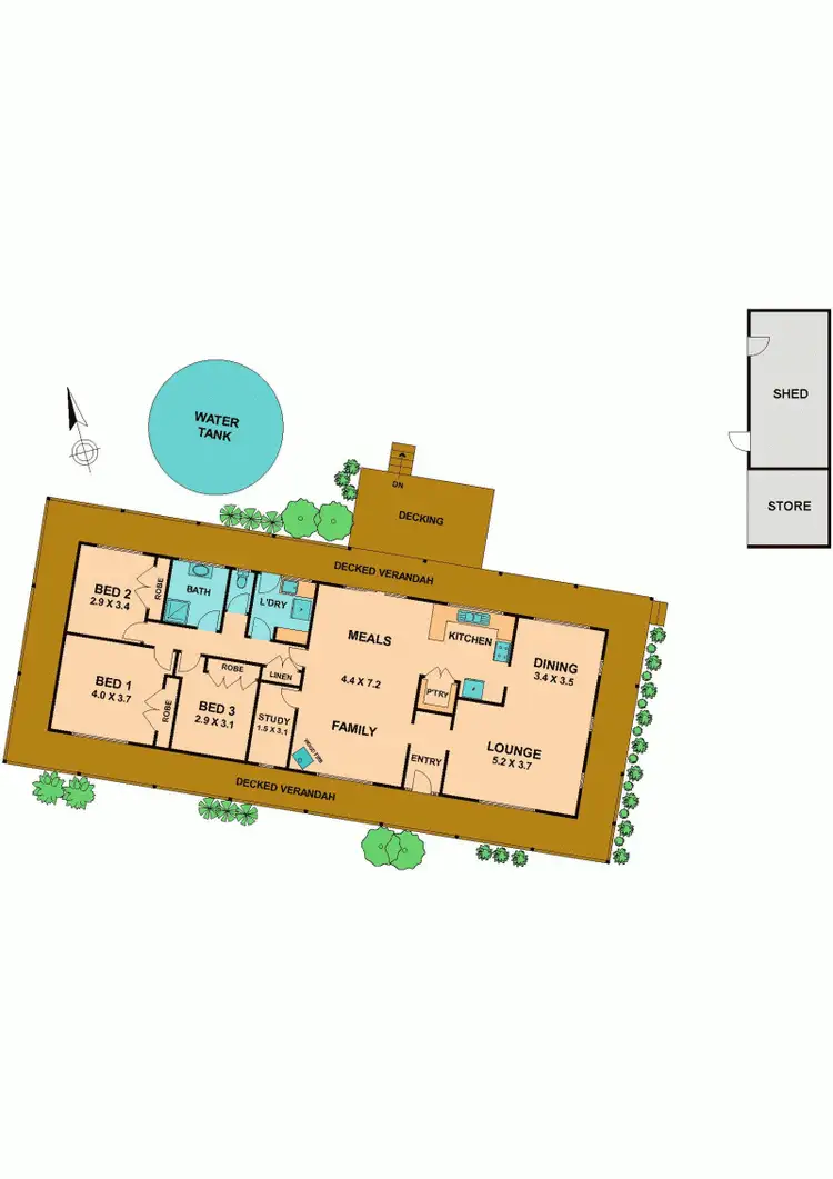 Floorplan of Homely house listing, 385 KOBYBOYN ROAD WHITEHEADS CREEK, Seymour VIC 3660