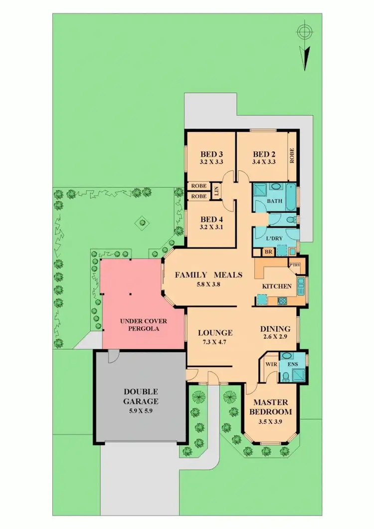Floorplan of Homely house listing, 1 LISA PLACE, Wallan VIC 3756