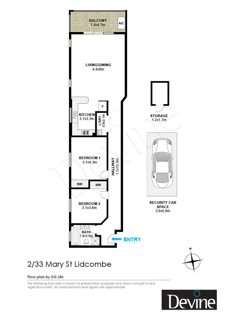 Floorplan of Homely apartment listing, 2/33 Mary Street, Lidcombe NSW 2141