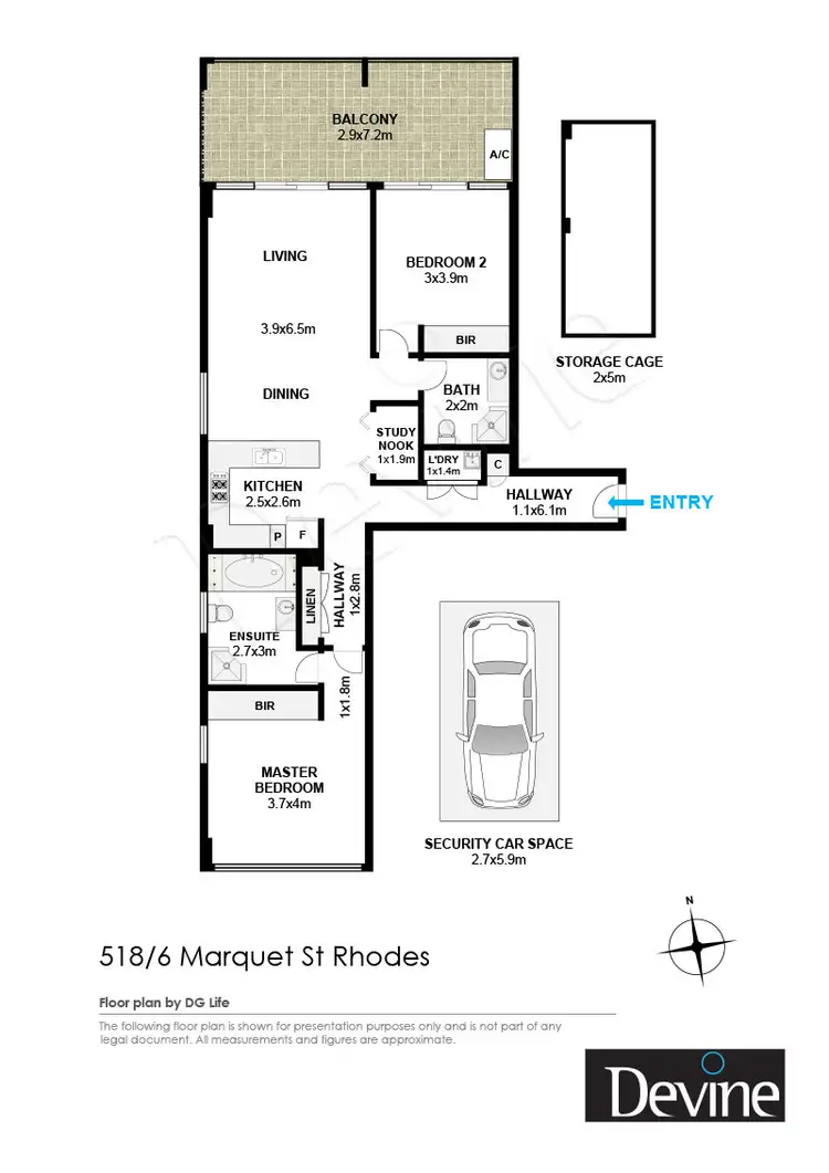 Floorplan of Homely apartment listing, 518/6 Marquet Street, Rhodes NSW 2138