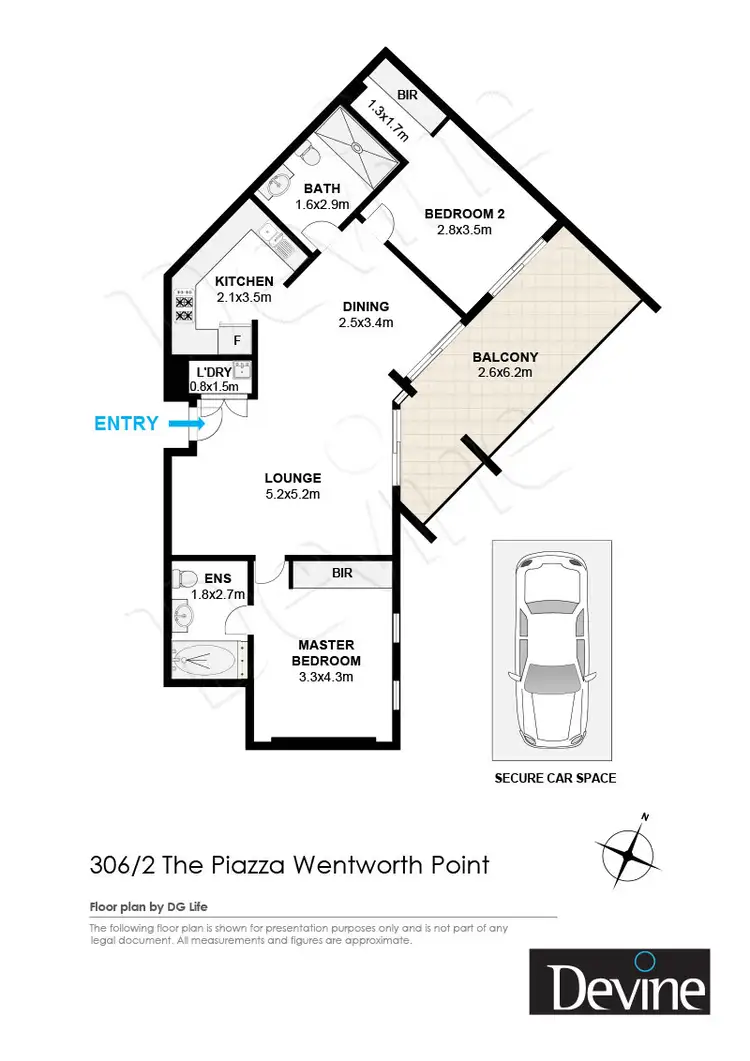 Floorplan of Homely apartment listing, 306/2 The Piazza, Wentworth Point NSW 2127