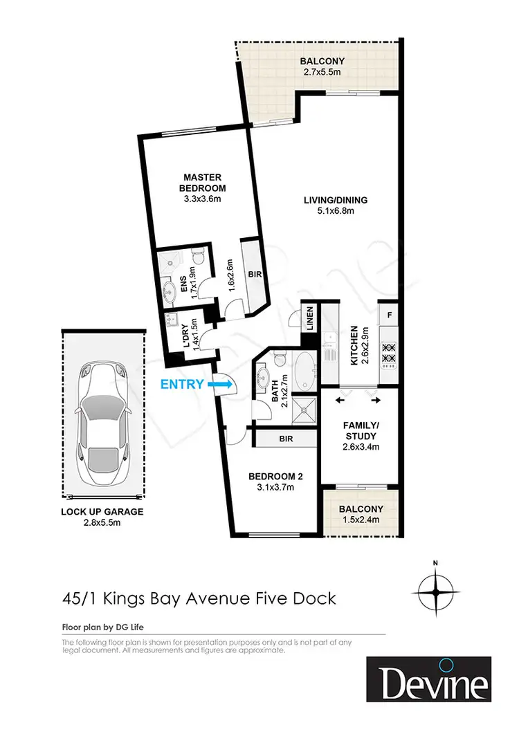 Floorplan of Homely apartment listing, 45/1 Kings Bay Avenue, Five Dock NSW 2046