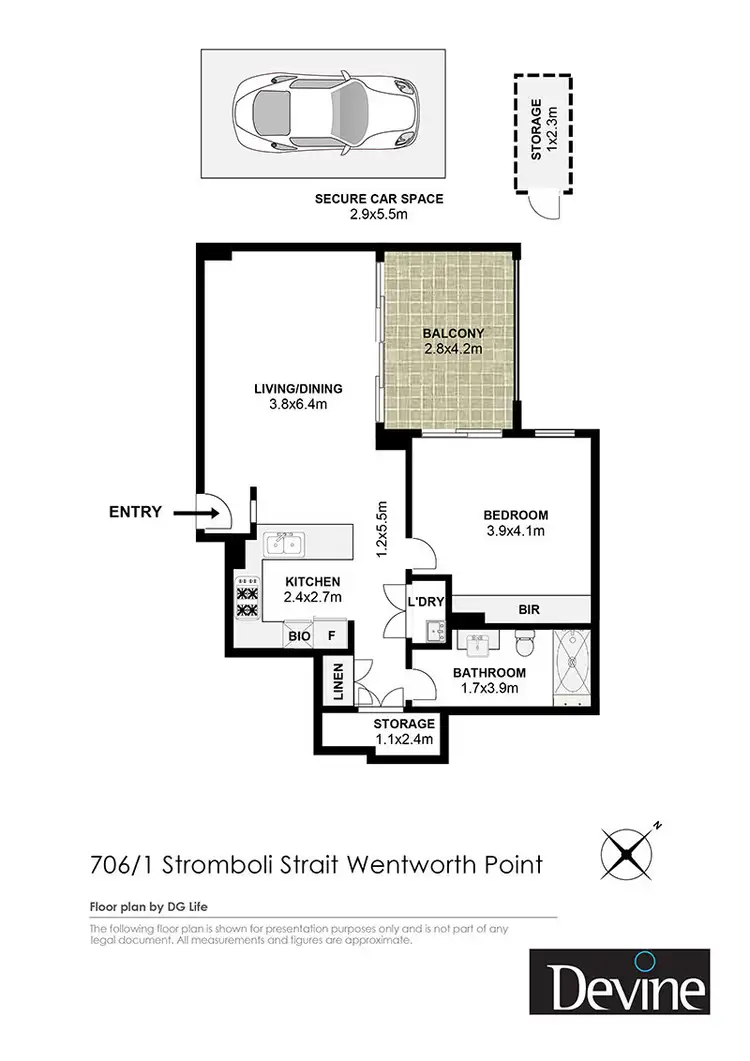 Floorplan of Homely apartment listing, 706/1 Stromboli Strait, Wentworth Point NSW 2127