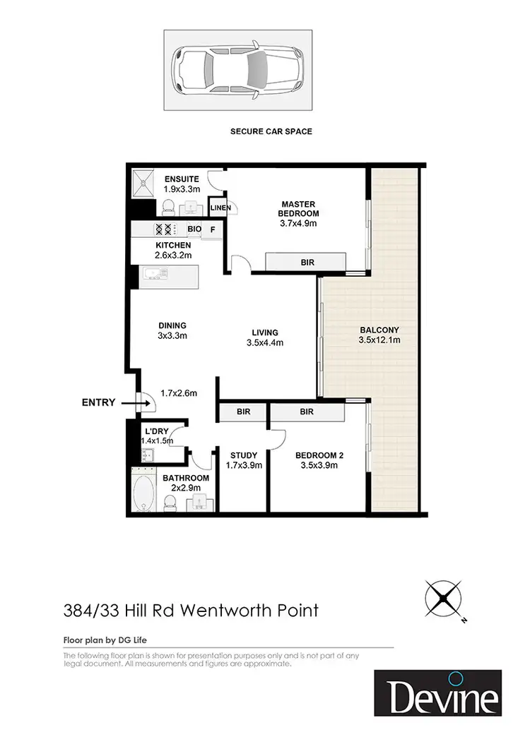 Floorplan of Homely apartment listing, 384/33 Hill Road, Wentworth Point NSW 2127
