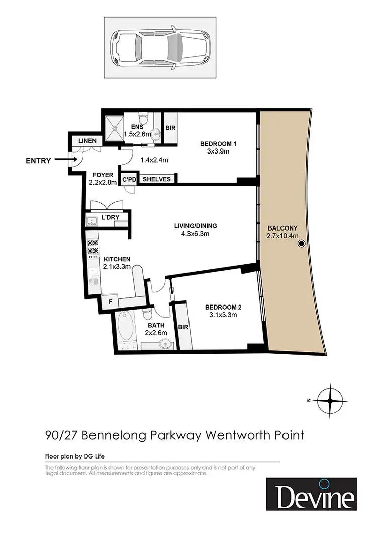 Floorplan of Homely apartment listing, 90/27 Bennelong Parkway, Wentworth Point NSW 2127