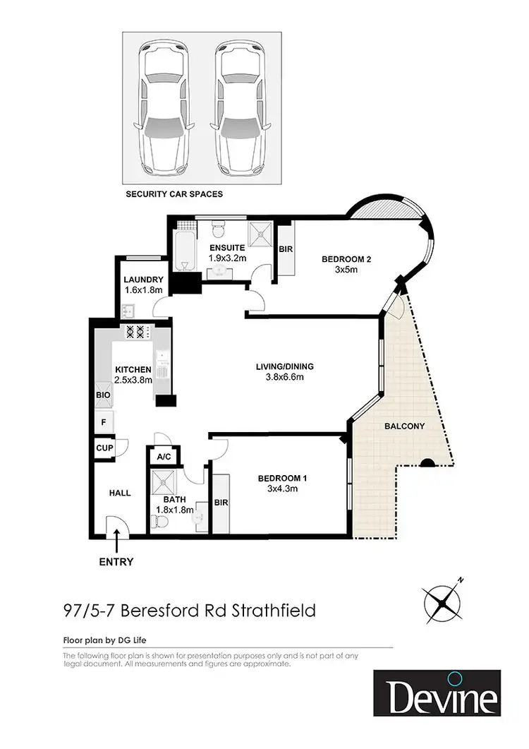 Floorplan of Homely apartment listing, 97/5-7 Beresford Road, Strathfield NSW 2135