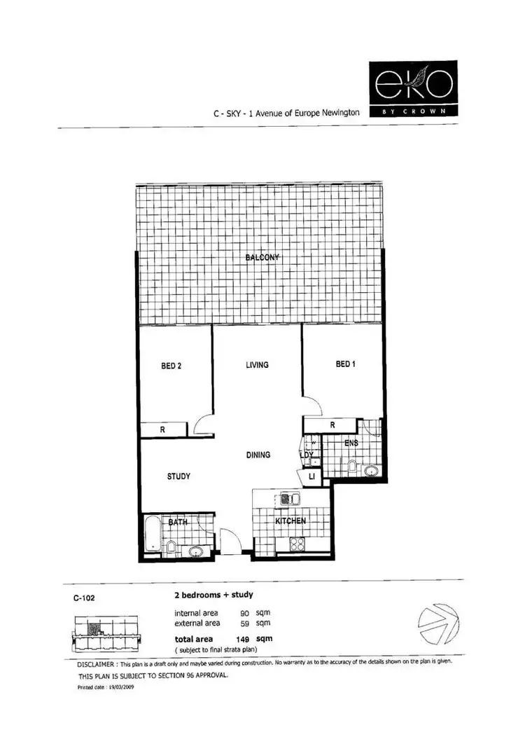 Floorplan of Homely apartment listing, C102/3 Avenue of Europe, Newington NSW 2127