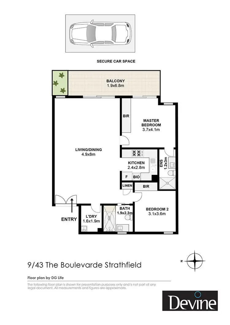 Floorplan of Homely apartment listing, 9/43 The Boulevarde, Strathfield NSW 2135