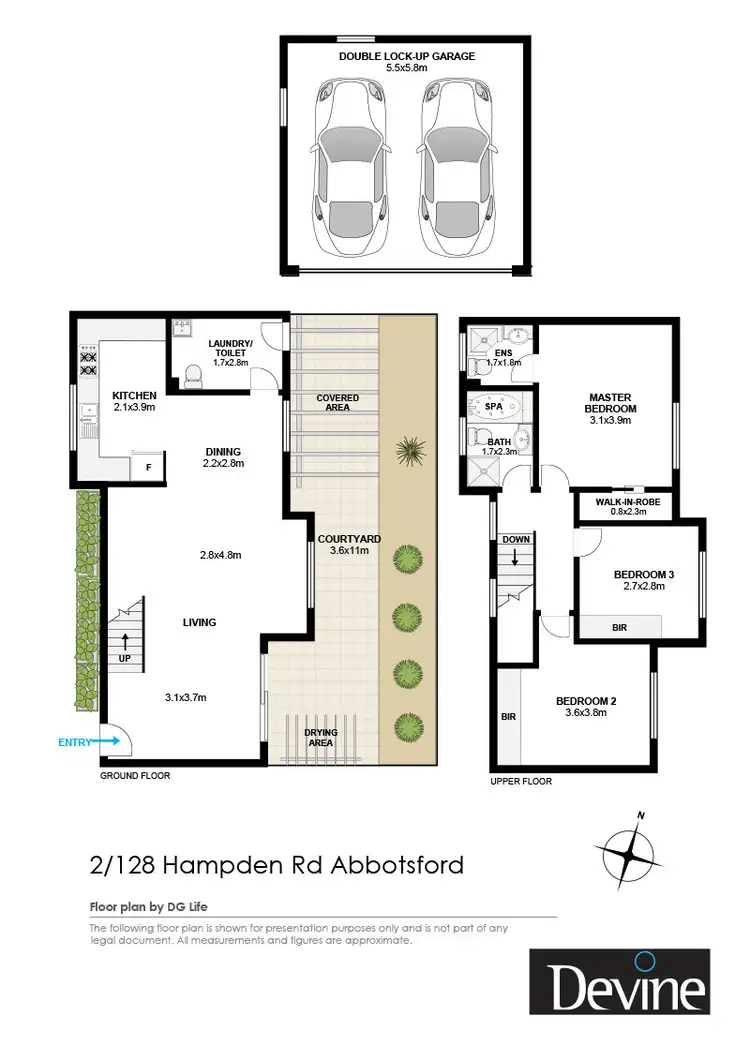 Floorplan of Homely townhouse listing, 2/128 Hampden Road, Abbotsford NSW 2046