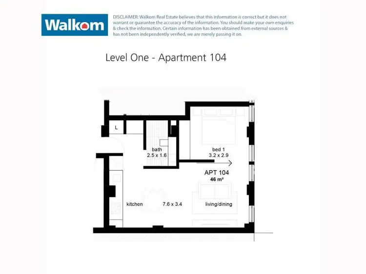 Floorplan of Homely apartment listing, 104/110 Hunter Street, Newcastle NSW 2300