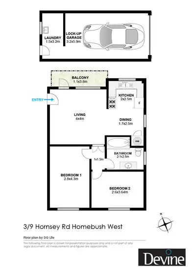 Floorplan of Homely apartment listing, 3/9 Hornsey Road, Homebush West NSW 2140