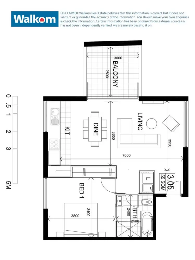 Floorplan of Homely apartment listing, 305/9 Watt Street, Newcastle NSW 2300