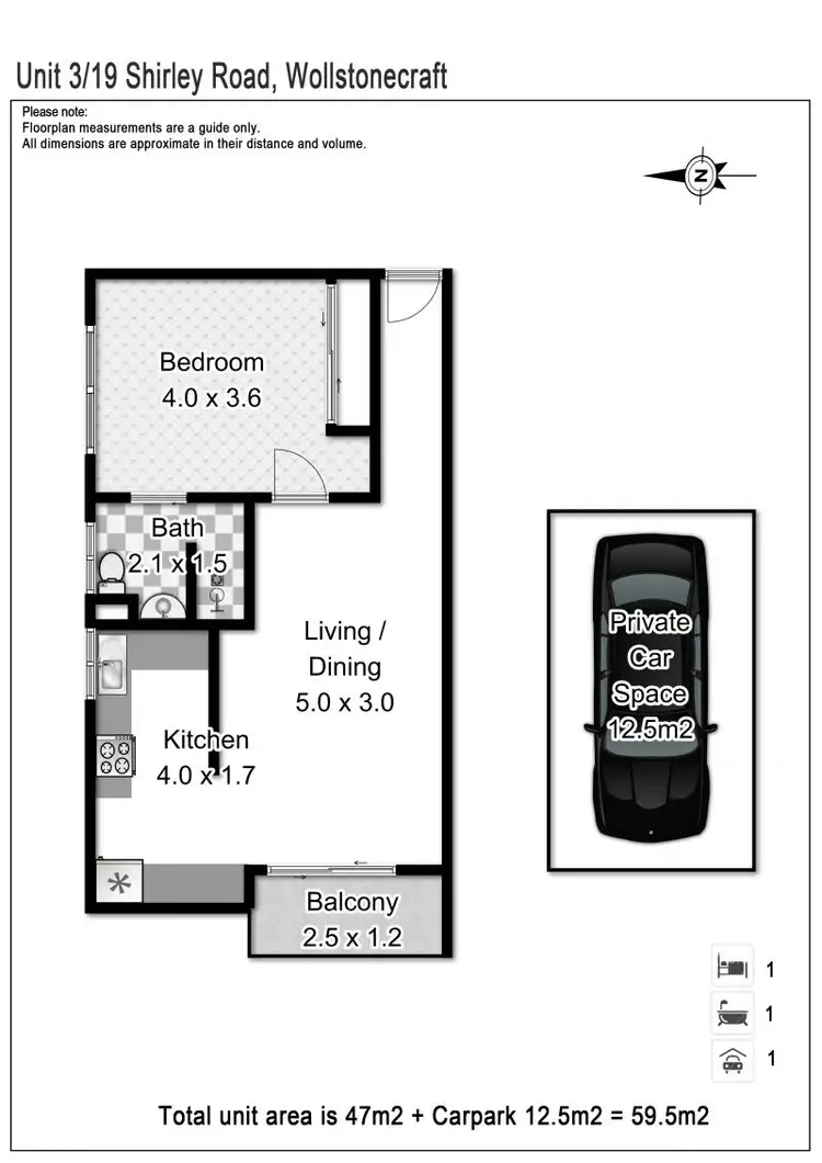 Floorplan of Homely unit listing, 3/19 Shirley Road, Wollstonecraft NSW 2065