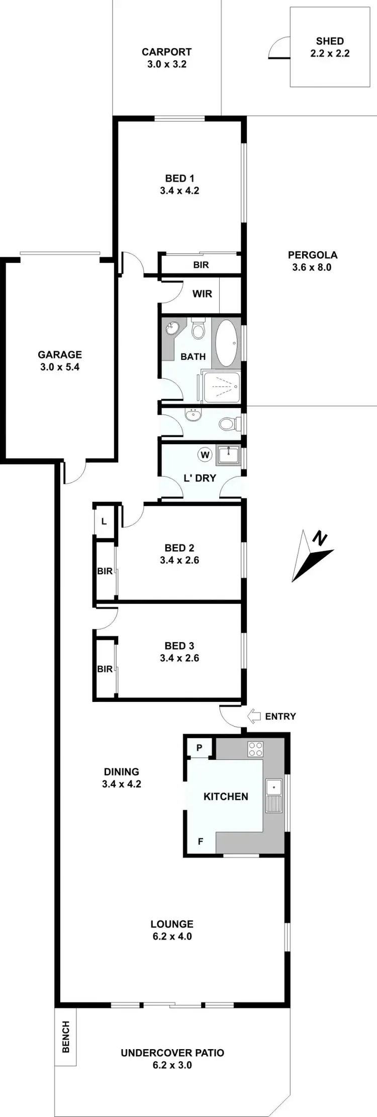 Floorplan of Homely semi-detached listing, 1/31 Wyuna Road, Tweed Heads West NSW 2485