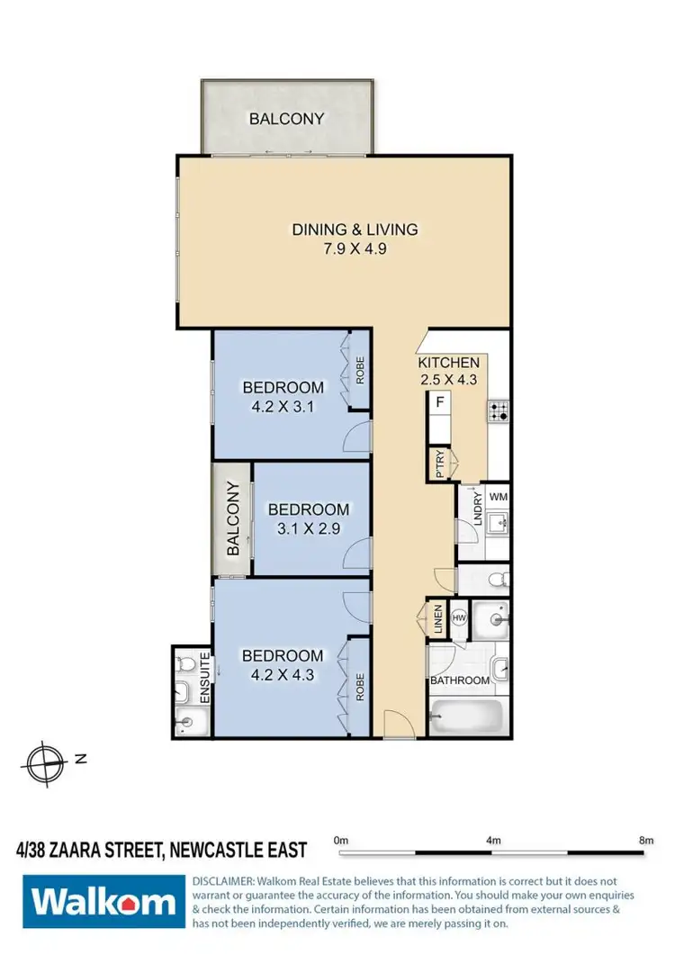 Floorplan of Homely apartment listing, 4/38 Zaara Street, Newcastle East NSW 2300