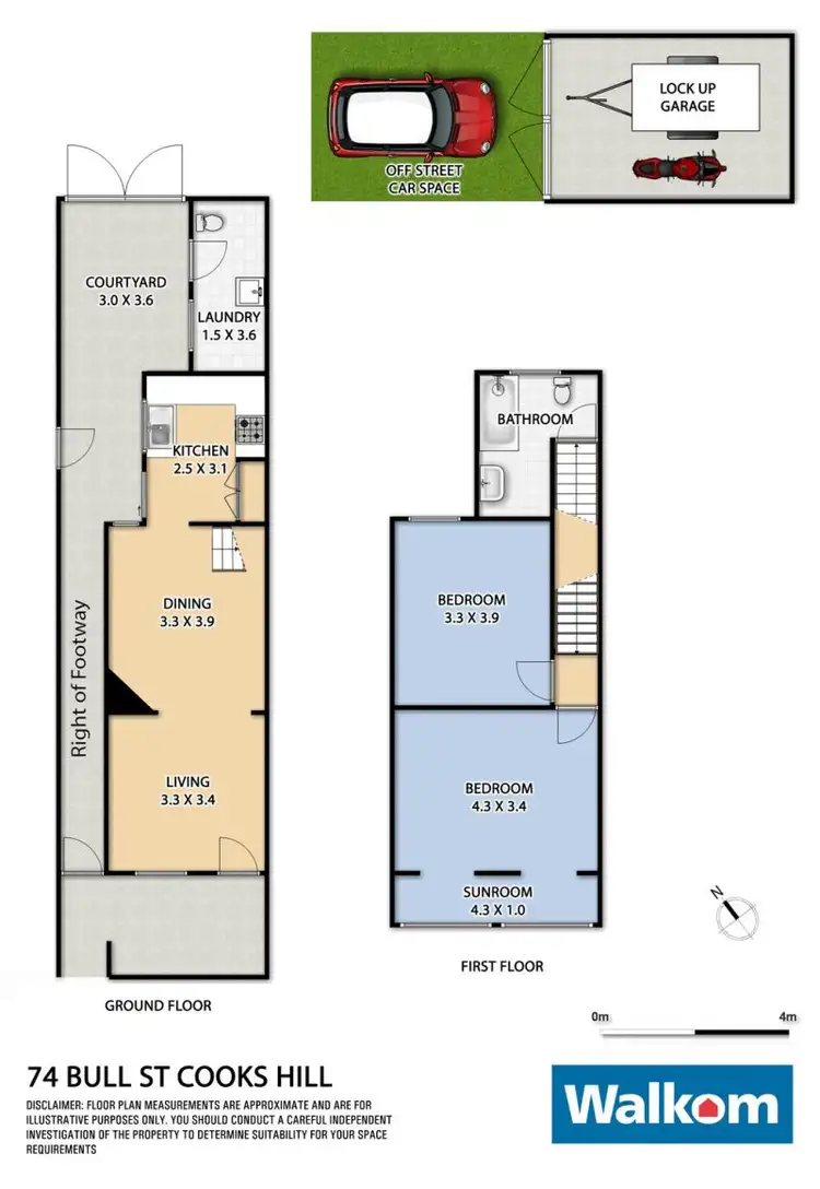 Floorplan of Homely terrace listing, 74 Bull Street, Cooks Hill NSW 2300