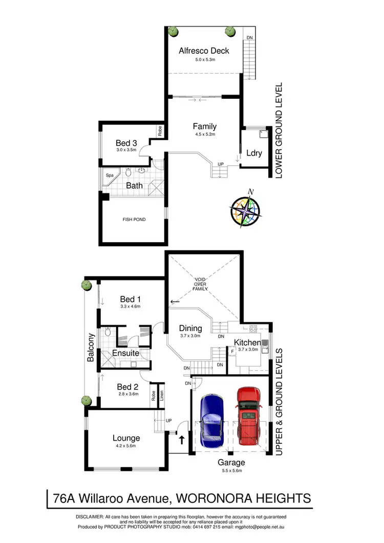 Floorplan of Homely semi-detached listing, 76A Willaroo Avenue, Woronora Heights NSW 2233