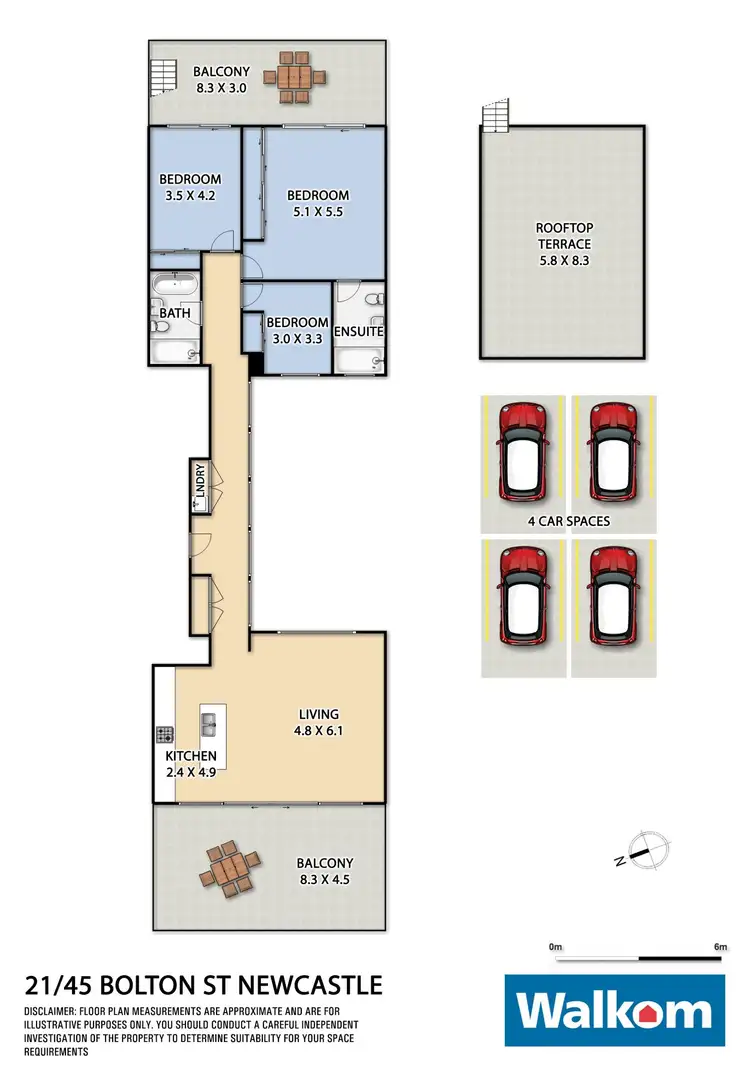 Floorplan of Homely apartment listing, 21/45 Bolton Street, Newcastle NSW 2300