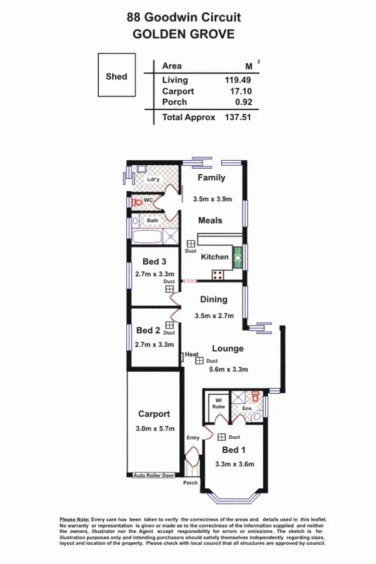 Floorplan of Homely house listing, 88 Goodwin Circuit, Golden Grove SA 5125