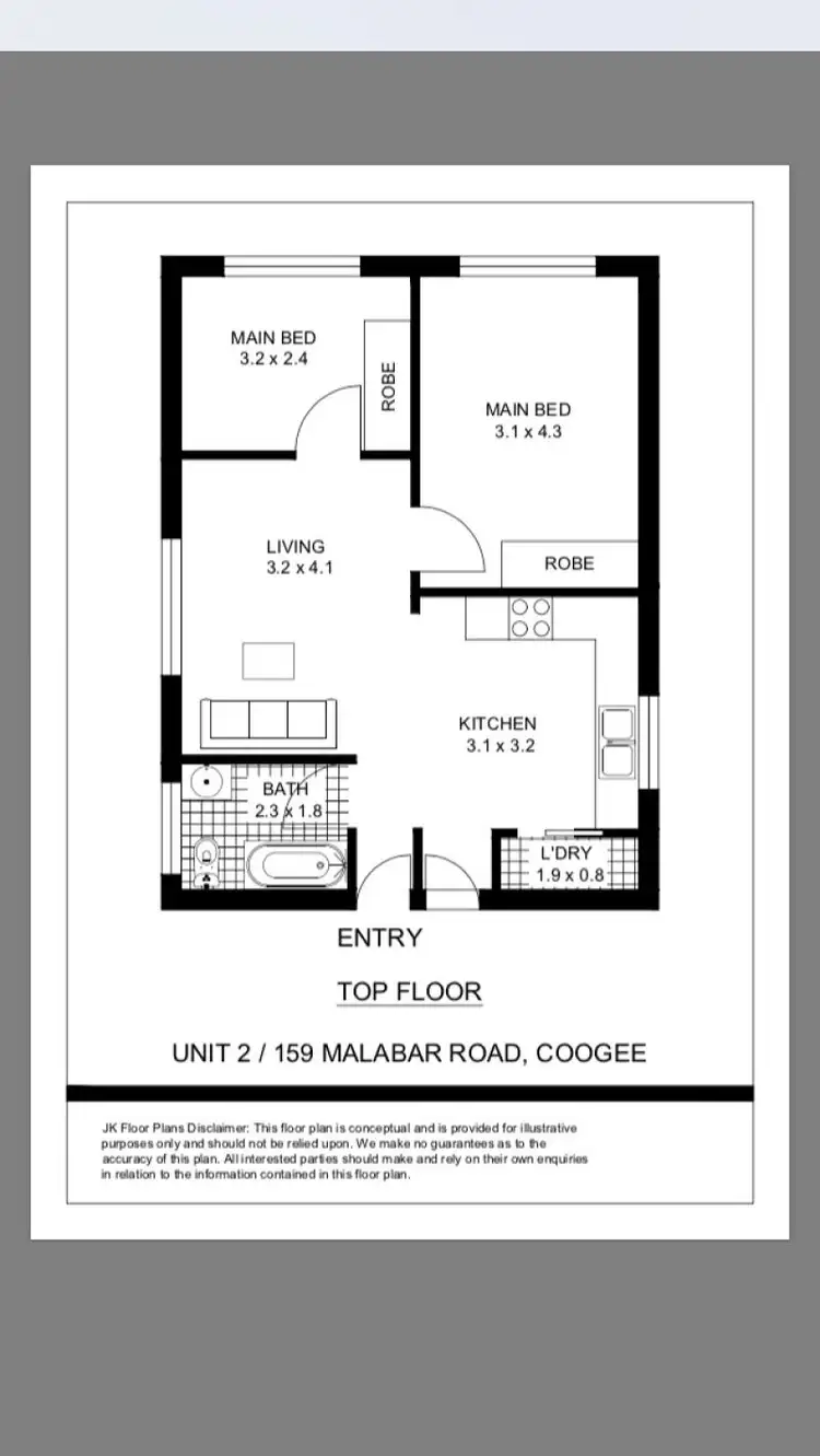 Floorplan of Homely apartment listing, 2/159 Malabar Road, South Coogee NSW 2034