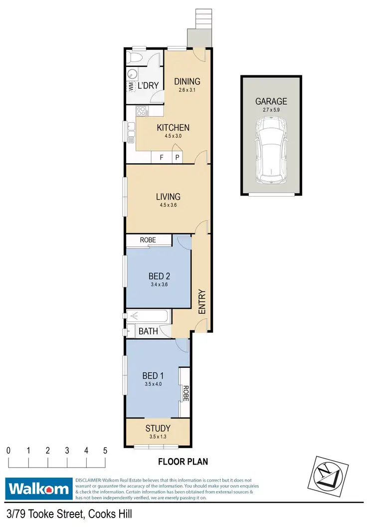 Floorplan of Homely unit listing, 3/79 Tooke Street, Cooks Hill NSW 2300