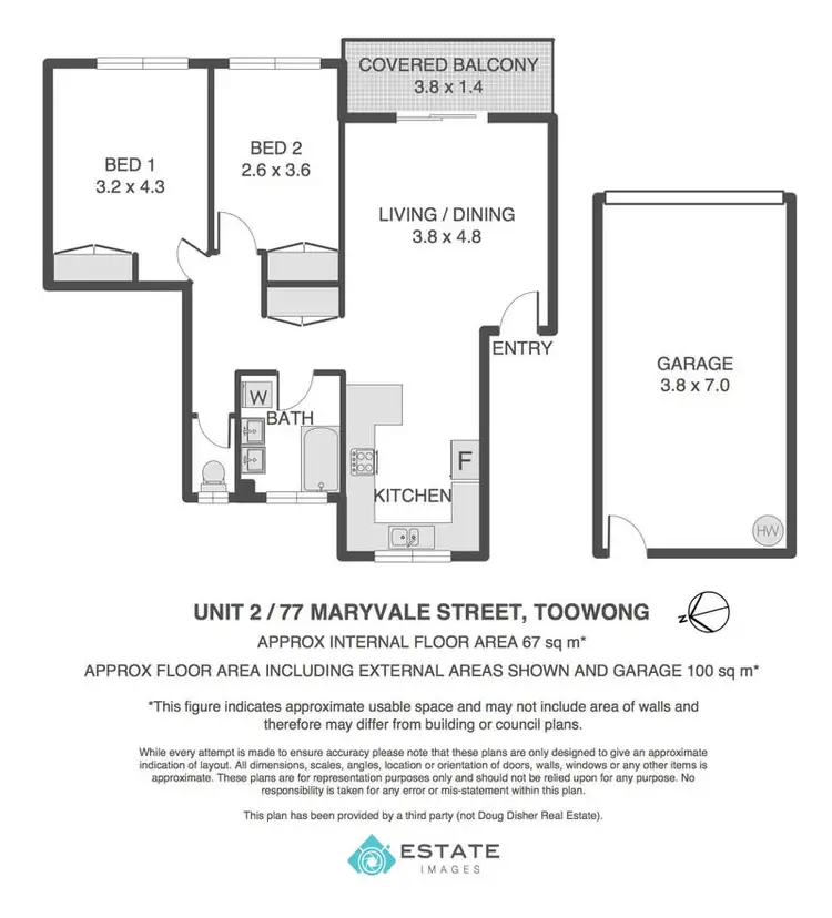 Floorplan of Homely unit listing, 2/77 Maryvale St, Toowong QLD 4066