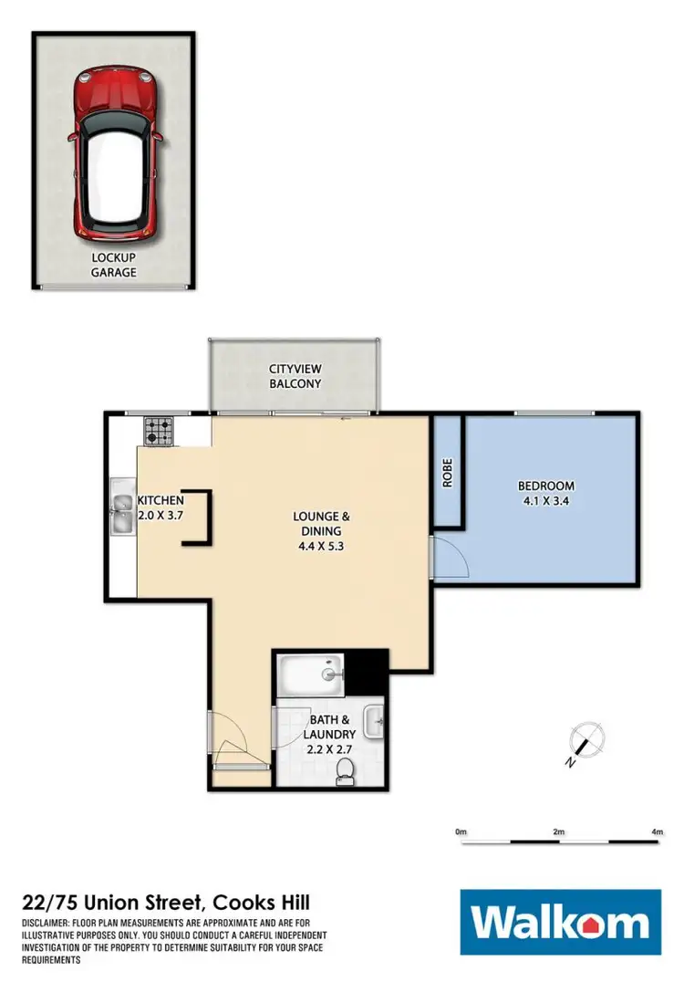 Floorplan of Homely apartment listing, 22/75 Union Street, Cooks Hill NSW 2300