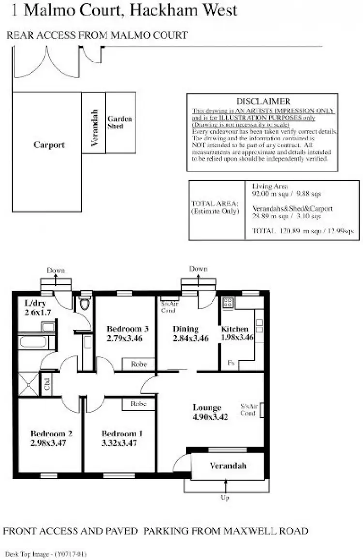 Floorplan of Homely house listing, 1 Malmo Court, Hackham West SA 5163