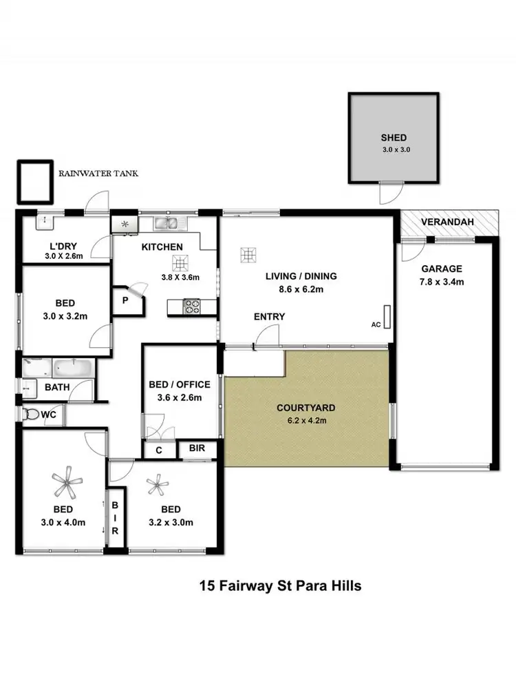 Floorplan of Homely house listing, 15 Fairway Street, Para Hills SA 5096