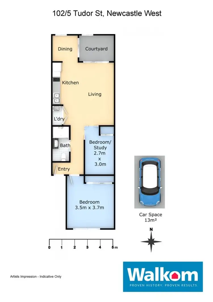 Floorplan of Homely apartment listing, 102/5 Tudor Street, Newcastle West NSW 2302