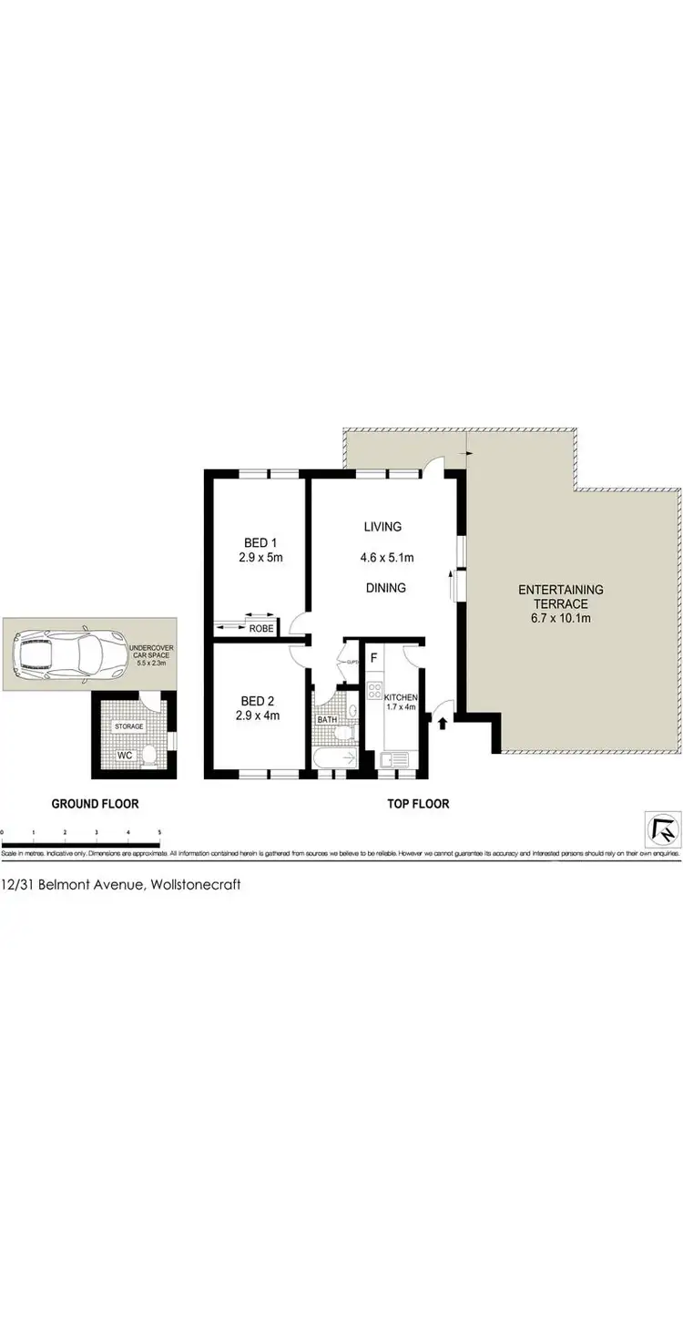 Floorplan of Homely apartment listing, 12/31 Belmont Avenue, Wollstonecraft NSW 2065