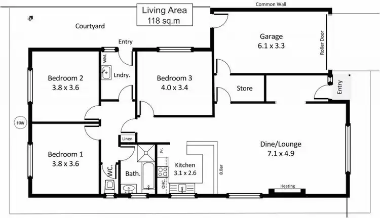 Floorplan of Homely apartment listing, 2/16 Cates Street, Waikerie SA 5330