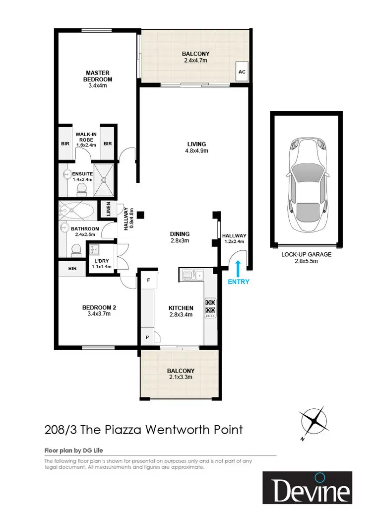 Floorplan of Homely apartment listing, 208/3 The Piazza, Wentworth Point NSW 2127