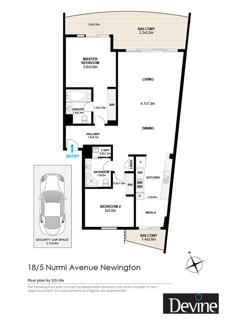 Floorplan of Homely apartment listing, 18/5 Nurmi Avenue, Newington NSW 2127