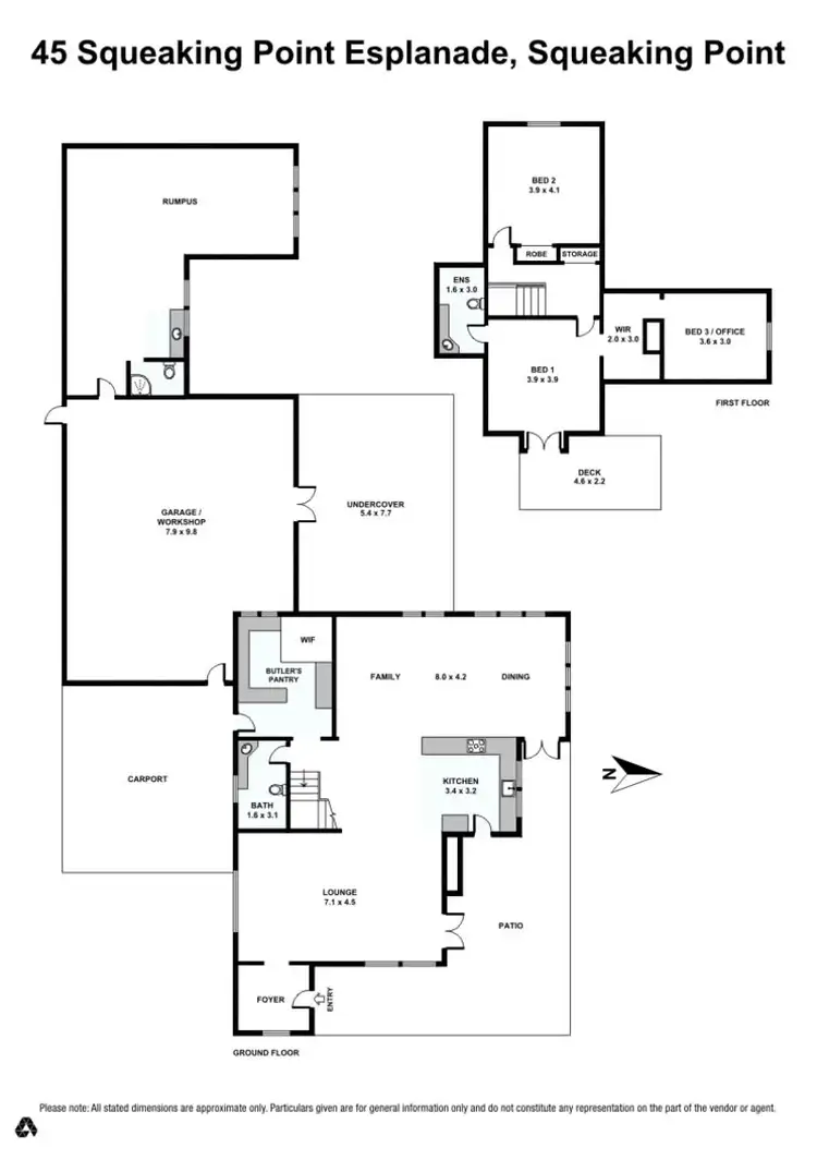 Floorplan of Homely house listing, 45 Squeaking Point Esplanade, Squeaking Point TAS 7307